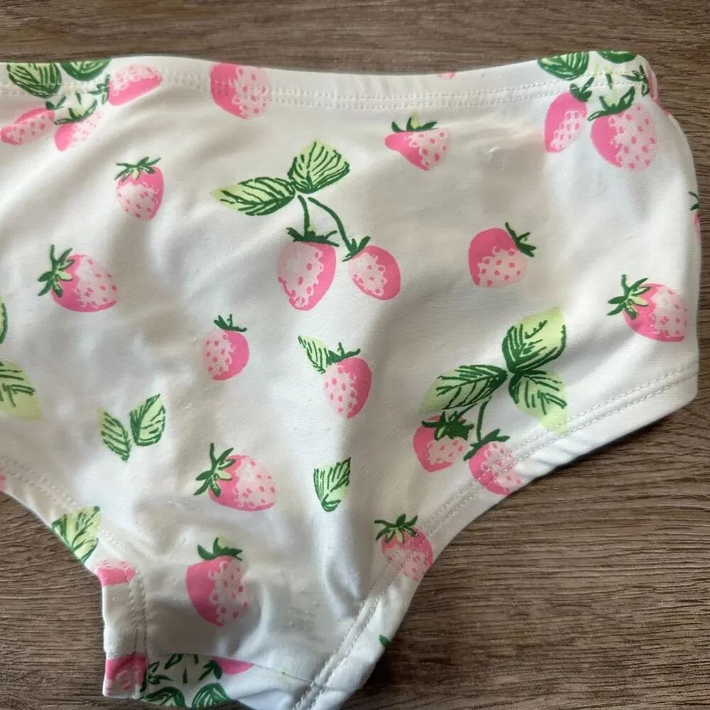 Sweethoney Girls 5Y Swimsuit 2 Piece Swim Pink Ruffle Strawberry Sweet Honey 5